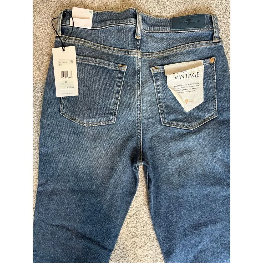 NWT Seven for all mankind seven jeans high waist slim kick size 28, $218 F4